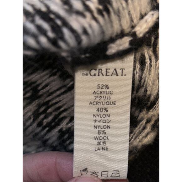 The Great Cardigan Womens Sz 1 Chalet Lodge Faire Isle Black And White Cardigan - Picture 5 of 10